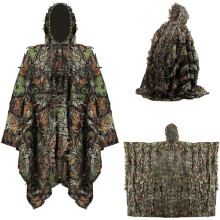 Leafy Camo Poncho Lightweight Ghillie Cape 47.2"x63" Army