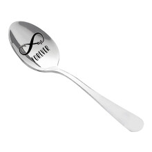 Wilinohome Engraved Coffee Spoon for Couples, 1 Piece