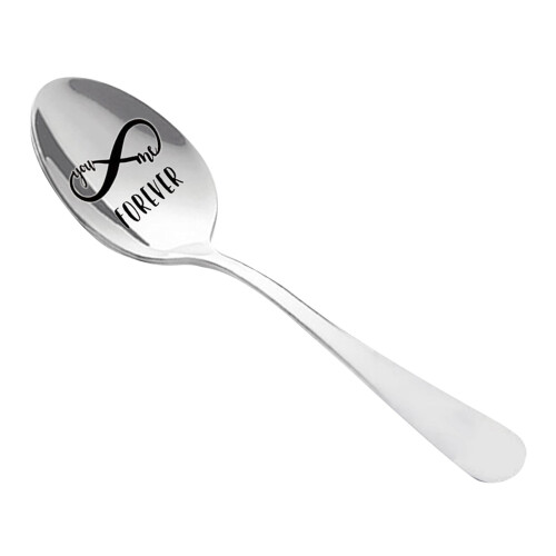 Wilinohome Engraved Coffee Spoon for Couples, 1 Piece