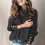 Dame plus size strikket pullover med rullekrave 4