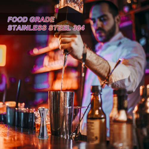 Cocktailshakersett i rustfritt stål, 11 deler 2