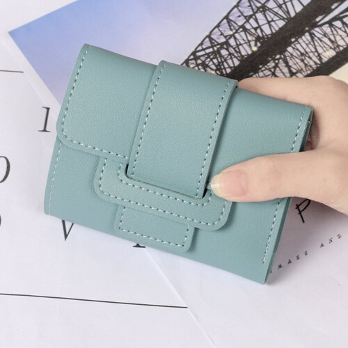 Cartera corta tríptico para mujer, estilo vintage, elegante. 2