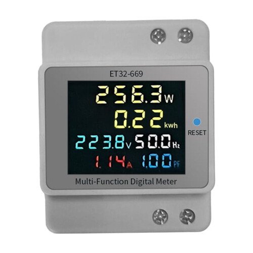Voltmetro e amperometro 100A con display LCD e monitoraggio di watt e kWh. 2