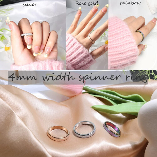 Anello antistress per uomo e donna, taglie 6-10 2