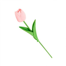 Single Stem Tulip Artificial Flower, Mini Silk Bloom for Home Vase Decor & Wedding Bouquet Filler