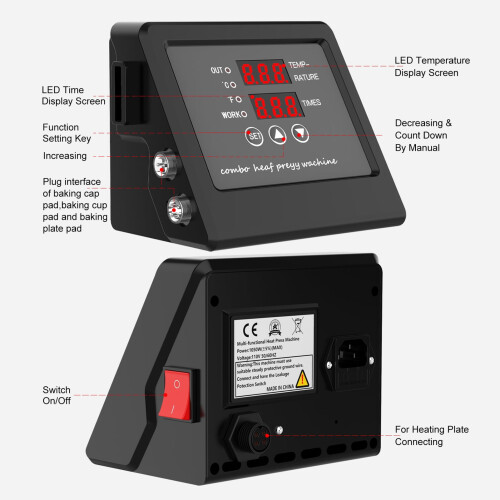 Centralina di controllo per pressa a caldo, controller digitale a LED (1 pezzo) 1