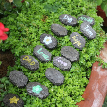 Resin Paving Stones 20pcs – Lightweight Decorative Stones for Succulents, Courtyard, Garden, Fish Tank & Desktop – Easy Clean