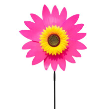 36cm Cute Sunflower Windmills Plastic Wind Spinners Yellow Daisy Flower Pinwheels Outdoor Decoration for Yard, Garden, Lawn, Patio