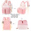 Wickelrucksack Beige Rosa Groß Wasserdicht 4