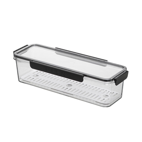 Celery Keeper for Refrigerator, Clear Tray Kitchen Storage Organizer With Lid And Drainer for Kitchen