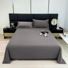 Solid Color Washed Cotton Bed Sheet - Queen Size, Soft & Breathable, Easy Care, Modern Style - 1 Piece, Multiple Colors Available
