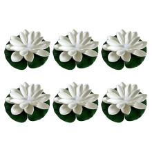 6 PCS Waterproof Floating Lotus Lights, 6" Battery-Operated, Water-Activated, Warm White, for Pool, Wedding, Garden – Compatible with Standard