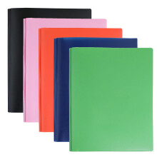 Plastic Colored Folders with Pockets and Prongs 12 Pack