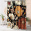 Boho blommig duschdraperi 180x213 cm tropiska löv 2