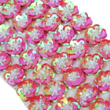 Sequin Flowers Flat Back Iron-On Patches 2cm 100Pcs