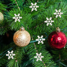 Mini Glitter Resin Snowflakes White 50 pcs