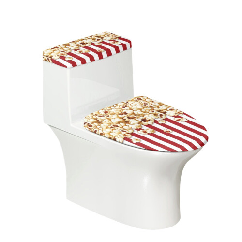 Ensemble de housse de toilette élastique à motif popcorn (1 pièce)