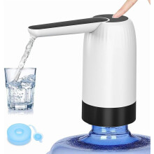 Myvision 5-Gallon Portable Water Dispenser, USB Electric Pump for 2-5 Gallon Jugs, Compatible with 3-Gallon Bottles (White)
