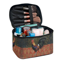 8.86 x 6.5 x 5.9 Inches Large Makeup Bag Adult Portable Hanging Organizer Travel Make Up Organizer Durable Rooster Pattern