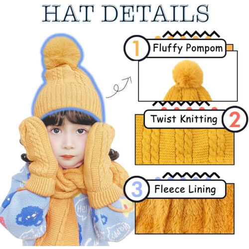 Set invernale per bambini (2-7 anni): cappello, sciarpa e guanti. 1