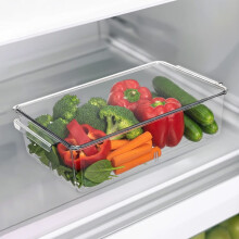 Refrigerator Food Storage Containers Airtight Kitchen Organizer Bins with Lids Transposable Food Keepers for Freshness