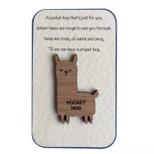 Wooden Animal Hug Gift Solid Wood Mother's Day Pocket Gift
