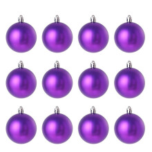 Purple Christmas Tree Baubles Electroplated 12 pcs 3 cm