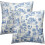 Capas de almofada vintage azul marinho em algodão, 45x45cm (18x18 polegadas). 2