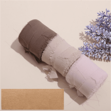 3pcs Handmade Chiffon Silk Ribbon (1.5"x5.5yd), Frayed Edges, for Wedding Invites, Bouquets, Gifts, Crafts, Party Decor