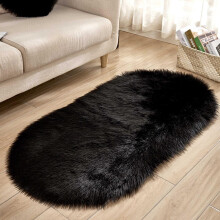 Super Soft Faux Sheepskin Area Rug 80x50cm, Non-Slip Plush Carpet for Bedroom/Living Room, Machine Washable – White