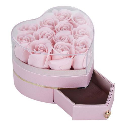Rose Jewelry Gift Box with Necklace Ring Perfume 1