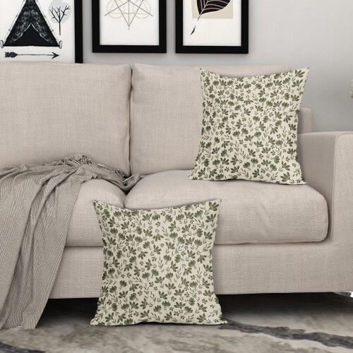 Conjunto de 2 capas de almofada vintage com estampa floral, 45x45cm (18x18 polegadas). 1