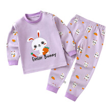 Baby Solid Color Sweatshirt and Joggers Set Purple 18-24