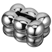 Boîte à mouchoirs en céramique argentée OULII avec motif à bulles (1 pièce)