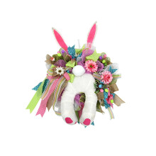 Easter Bunny Wreath for Front Door – Pink Rabbit Butt Garland, Indoor & Outdoor Decoration, Compatible with Porch, Wall, Window, Door