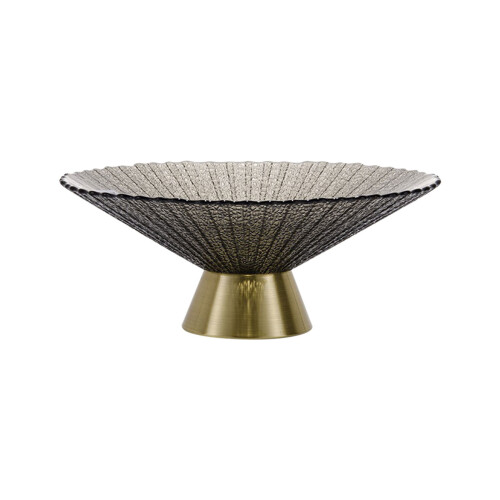 Glass Pedestal Fruit Bowl 10 inch