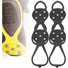 Universal Non-Slip Ice Traction Cleats with 5 Steel Nails, Anti-Slip Silicone Grips for Hiking, Walking, Climbing, Fishing on Ice & Snow –