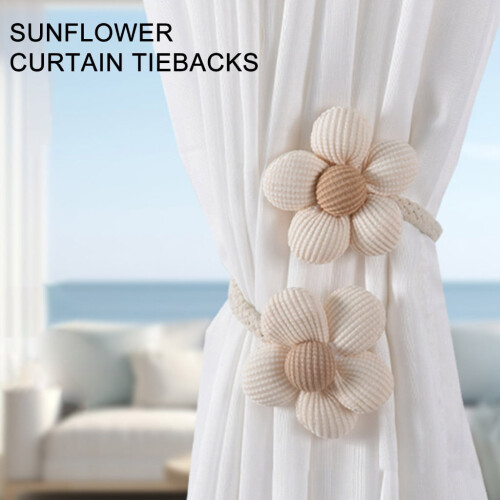 Flower Curtain Tiebacks Metal Rope Holdbacks 4 pcs 2