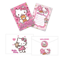 Kitty White Cartoon Birthday Invitations for Kids 12 pcs