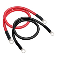 4 AWG Pure Copper Battery Cables with 3/8" Lugs Red Black 2