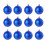Blue Christmas Ornament Set Plastic Balls 12 pcs 3 cm 1