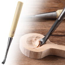 Spoon Bent Gouge Chisel, 10mm Carbon Steel Wood Carving Tool for Hollowing Bowls & Spoons – Compatible with Beginners & Pros