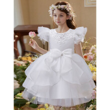 Mädchen ärmelloses Prinzessinnenkleid mit Spitze und Blumenmuster, Größe 2-10T