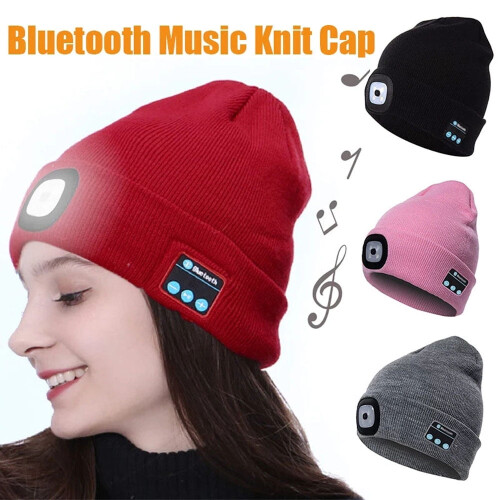 Bluetooth čiapka s LED svetlometom modrá