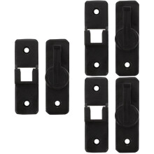 Stainless Steel Barn Door Lock Black 3 Pack