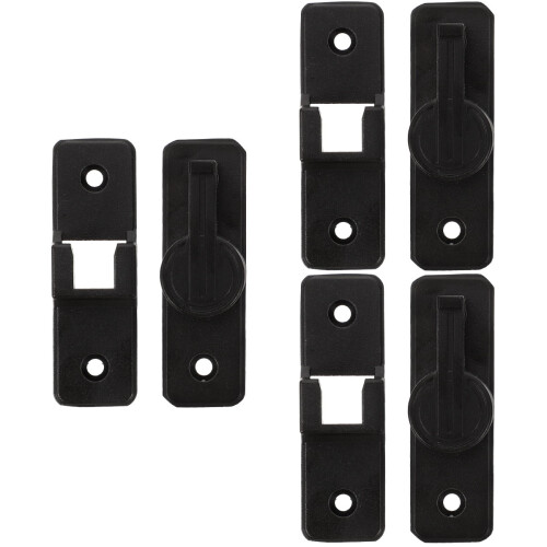 Stainless Steel Barn Door Lock Black 3 Pack