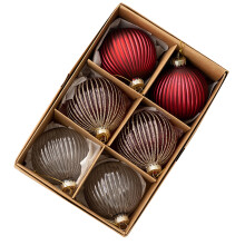 Glass Christmas Bauble Ornaments Pack of 6