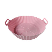 7.9in Air Fryer Silicone Liners Pot - Replacement of Flammable Parchment Paper, Reusable Oven Accessories for 3 to 5 Qt Air fryer - Pink