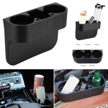 Car Seat Seam Wedge Cup Holder Black