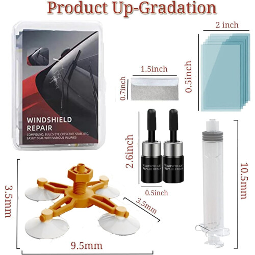 Windshield Repair Kit Automotive for Chips and Cracks 2 pcs 1